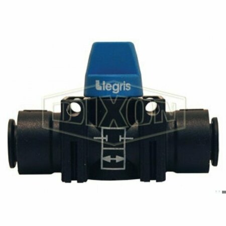 DIXON Legris by Composite Mini Ball Valve, Tube Connection, 145 psi Pressure, Nylon Body 79105600